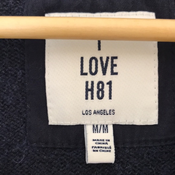 Tan Elbow Patch Blue Cardigan - M - Picture 5 of 8